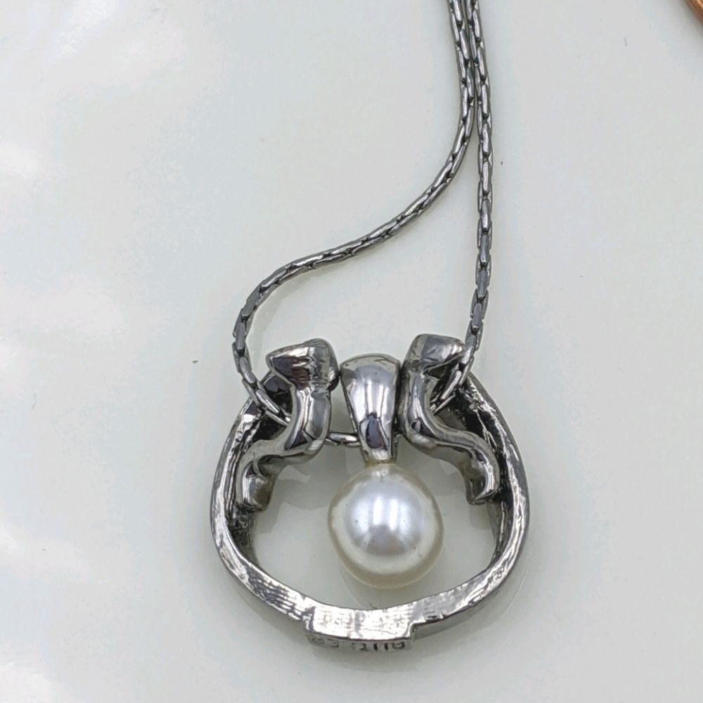 Butler Sterling Silver Faux Pearl Swing Necklace
